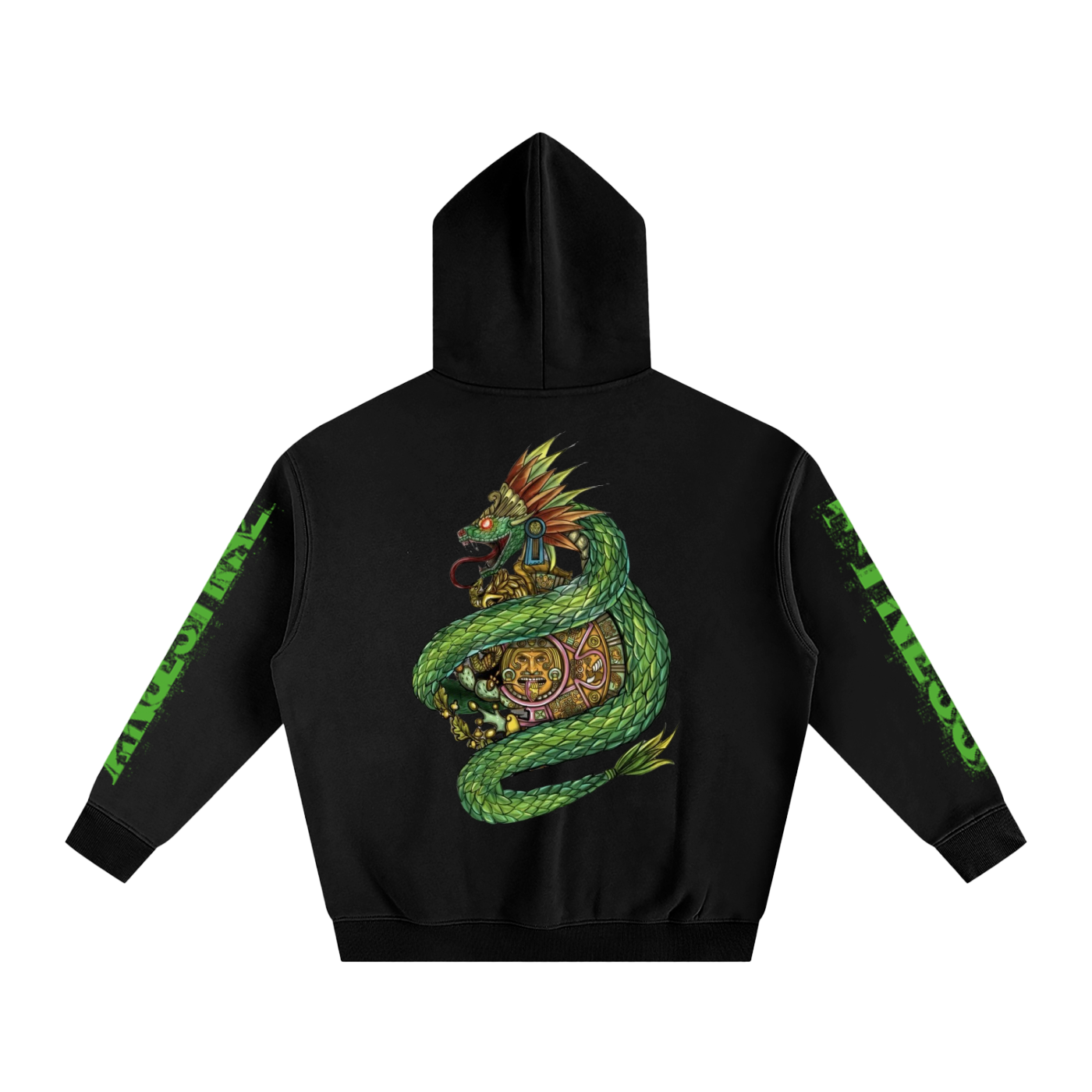 Oversize Quetzalcōātl Fleeced Hoodie