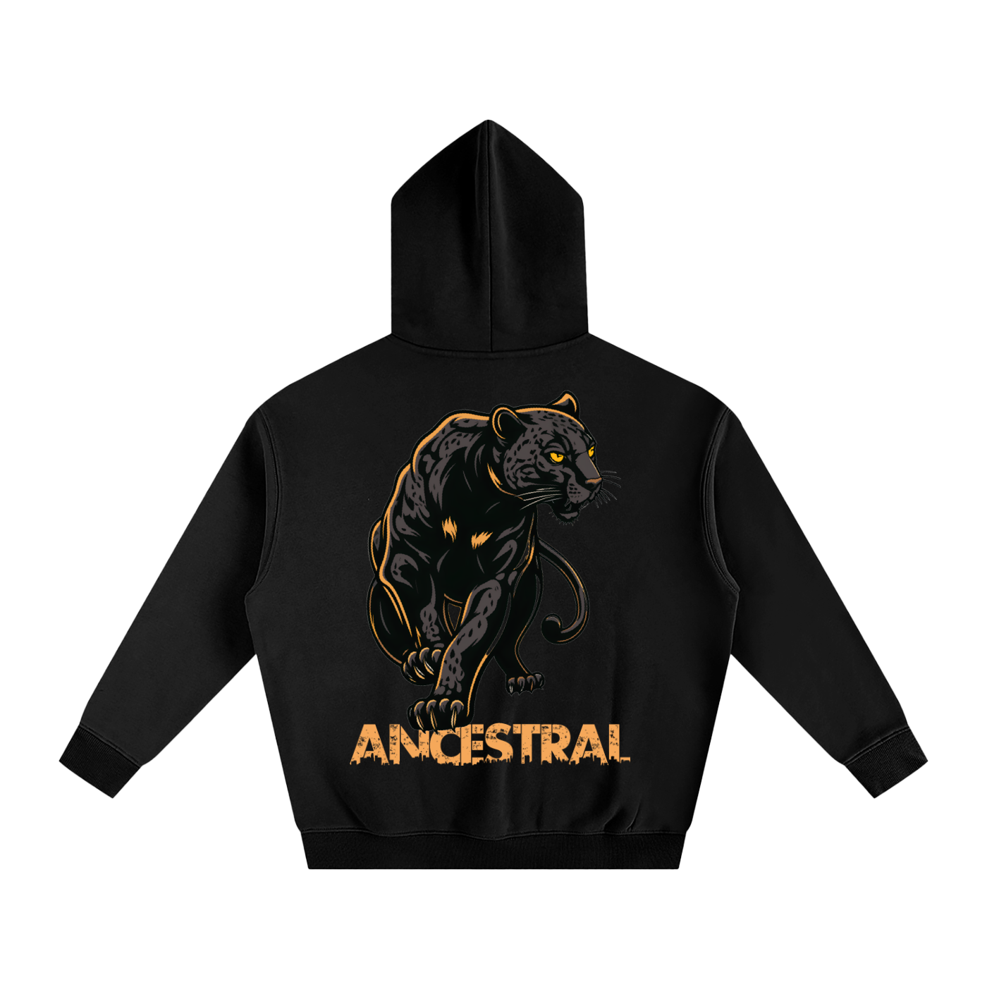 Oversize Fleeced Blk Jaguar Hoodie