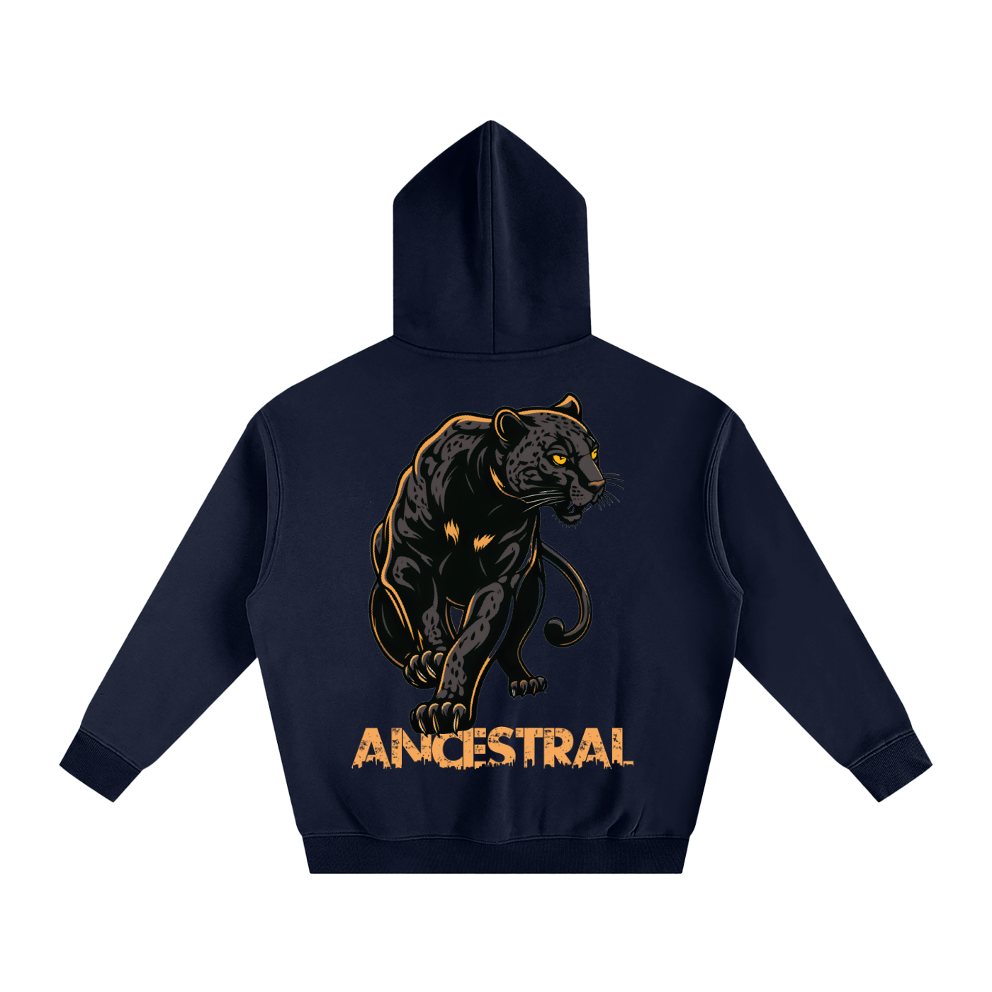 Oversize Fleeced Blk Jaguar Hoodie