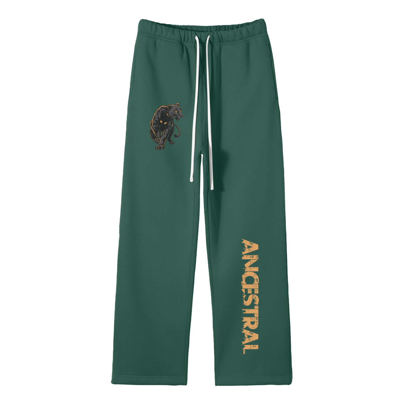 Jaguar Solid Color Fleece Straight Leg Pants