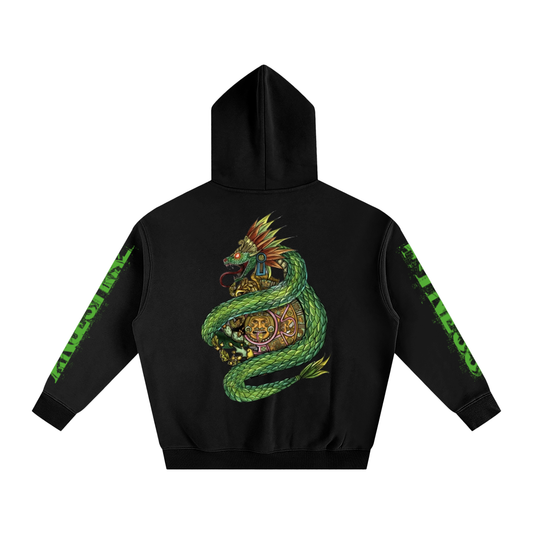 Oversize Quetzalcōātl Fleeced Hoodie