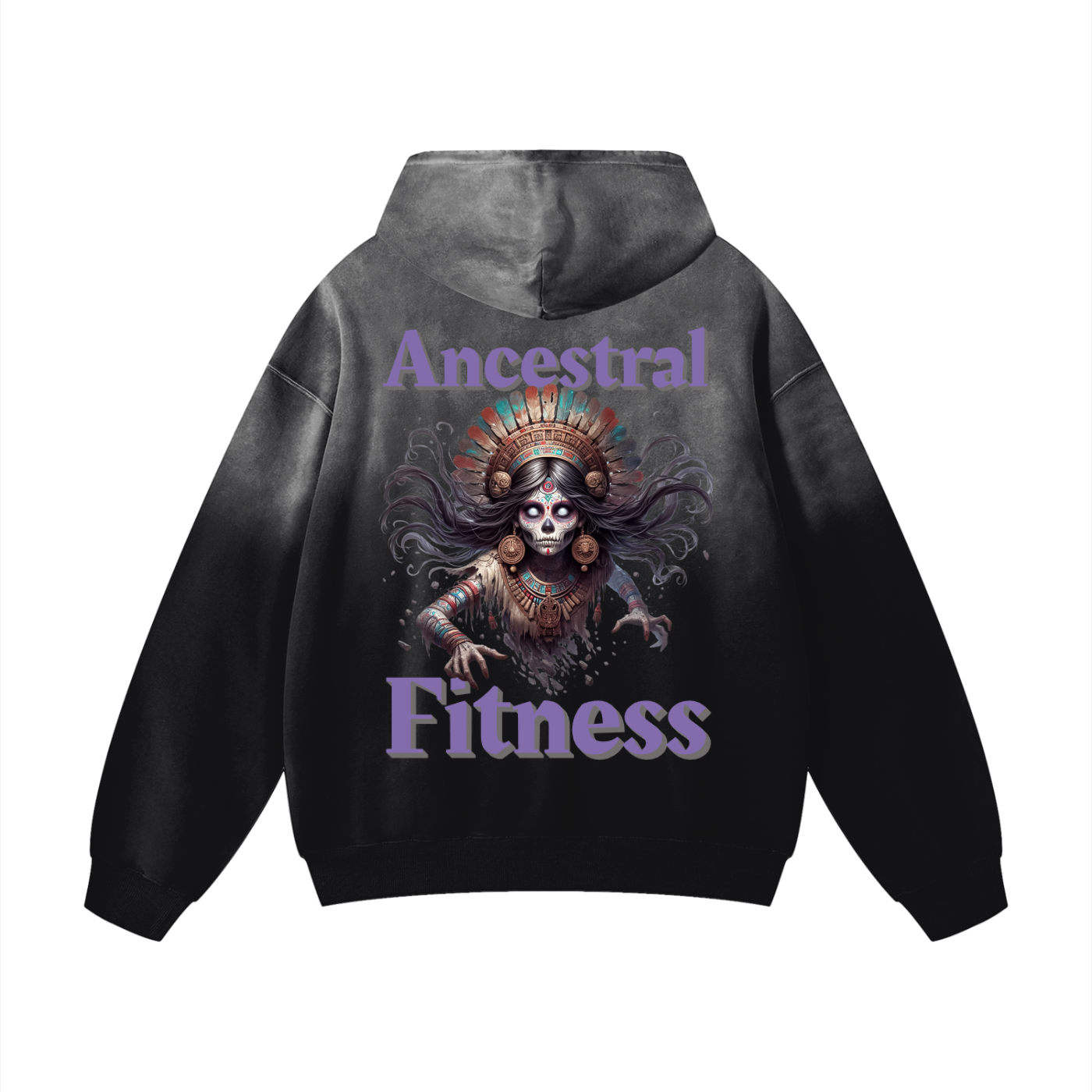 Ancestral Fitness Mictecacihuatl Sunfade Oversized Heavyweight Hoodie