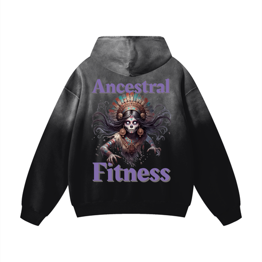 Ancestral Fitness Mictecacihuatl Sunfade Oversized Heavyweight Hoodie