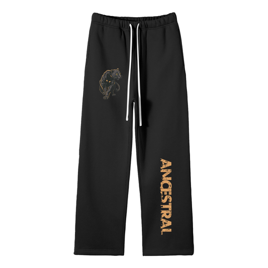 Jaguar Solid Color Fleece Straight Leg Pants