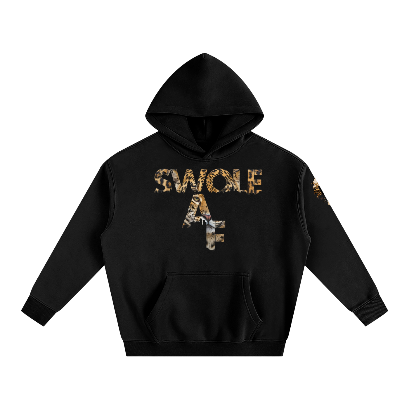 Oversize Jaguar Warrior Fleeced Hoodie